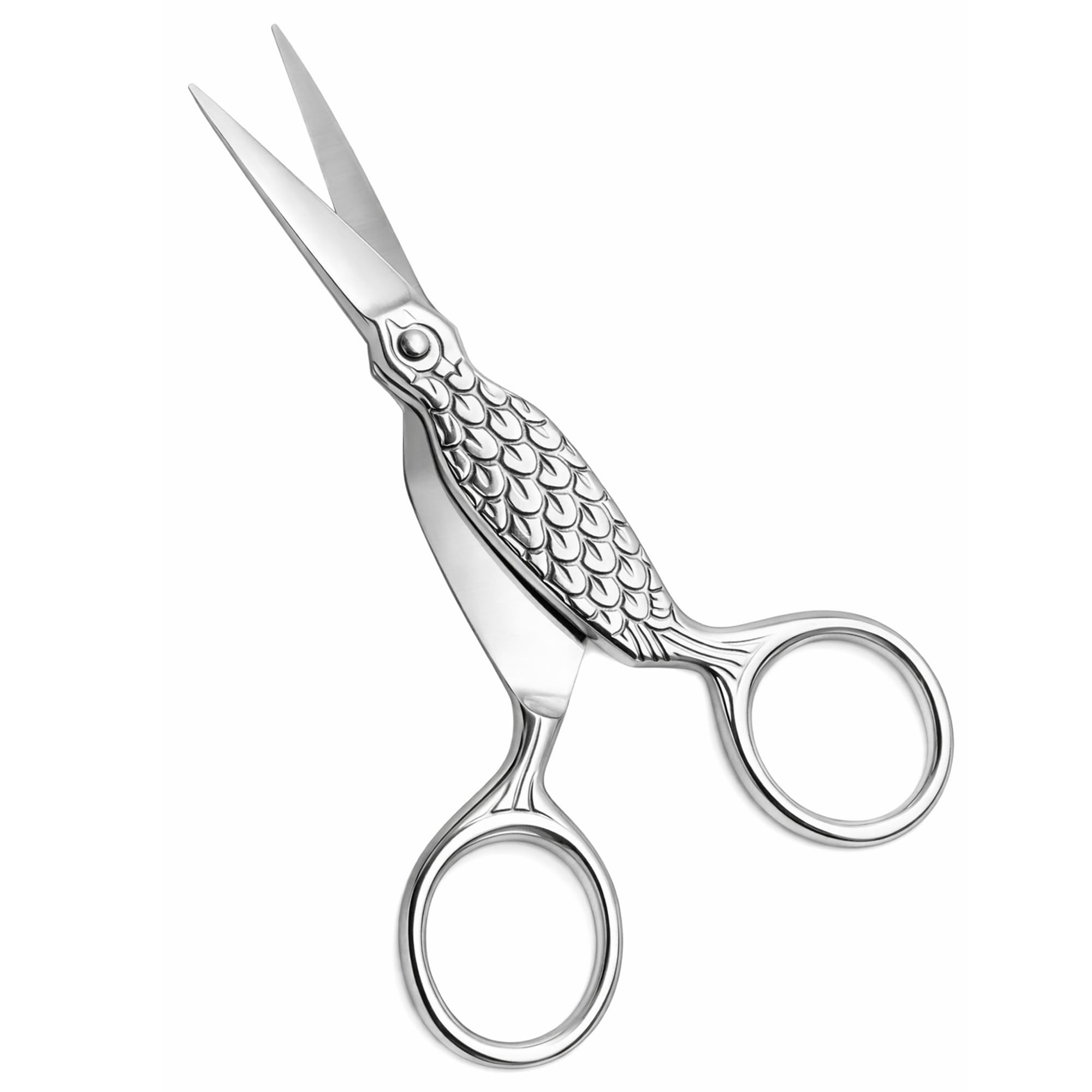 Sandbros Silver Sewing Classic Embroidery Scissor Fabric Diy Craft Art Tailor Vintage Stitch Retro Cut Cross Handicraft (Fish Scissors 9Cm S113)