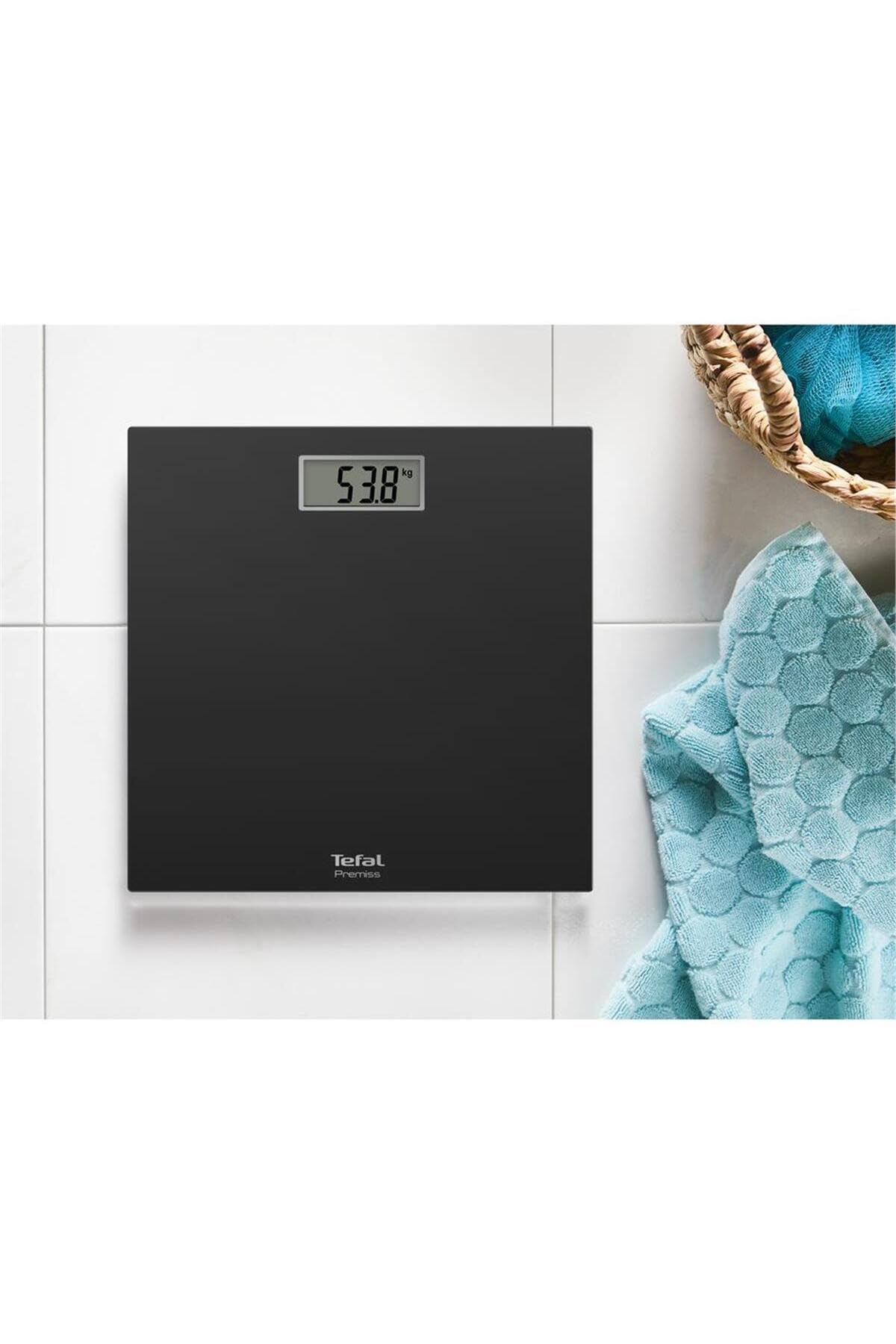 Tefal Premiss PP1400 balance, Affichage facile à lire, Plateau spacieux, Jusqu'à 150 kg, Mise en marche et arrêt automatique, Noir