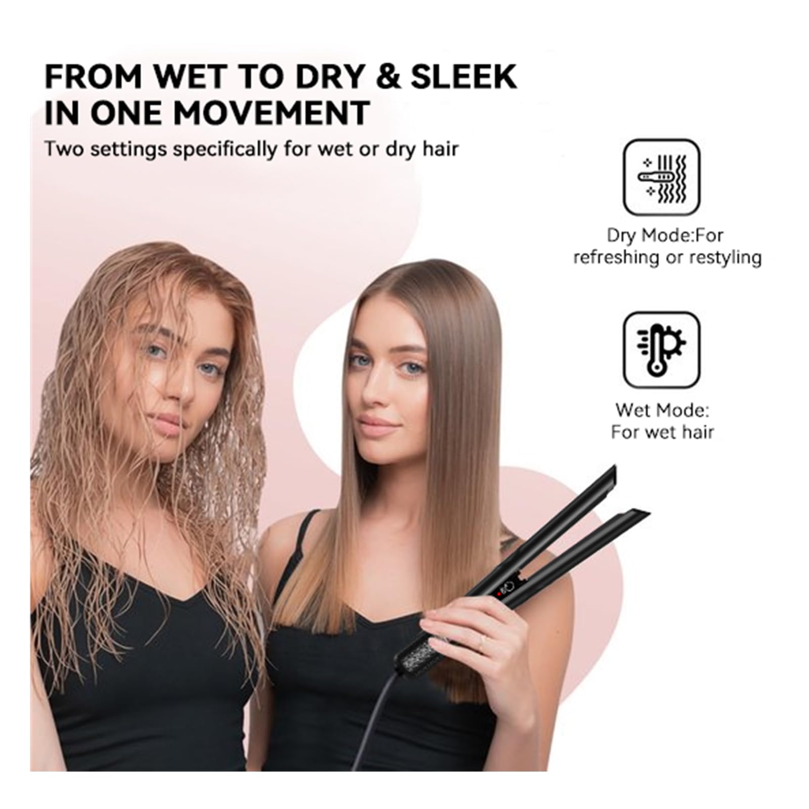 Plancha de pelo de iones de aire, mojado y seco, plancha de aire para peinado, UMIGA Profesional Airstyler Secador de pelo, 80 ℃-160 ℃ para todo tipo de cabello
