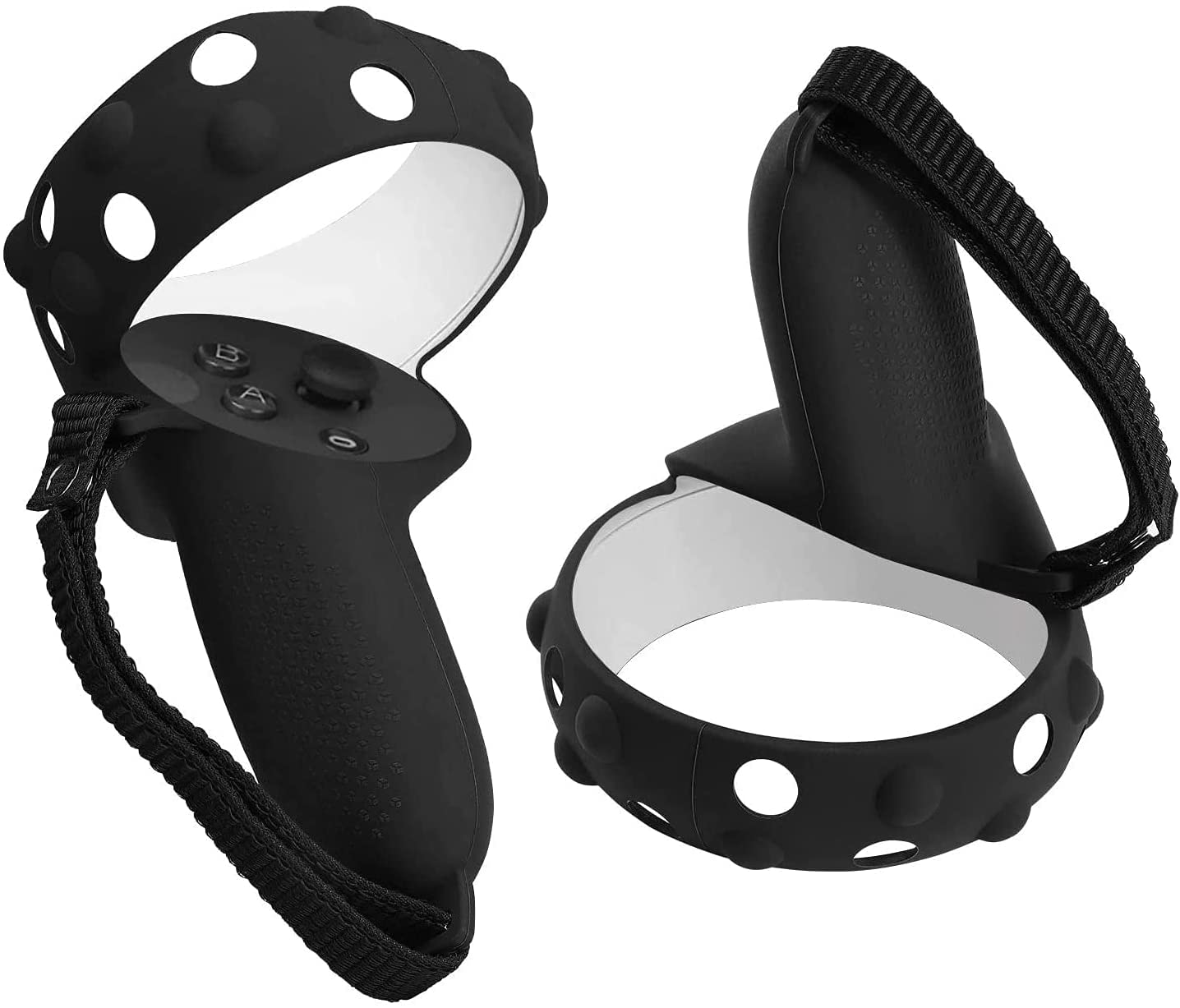 1 Pair Oculus Quest 2 VR Adjustable Hand Grip Straps Accessories for Oculus Quest 2 VR Gaming Headset Controller Oculus Quest 2 Handle Cover Dropping Prevention (Black)