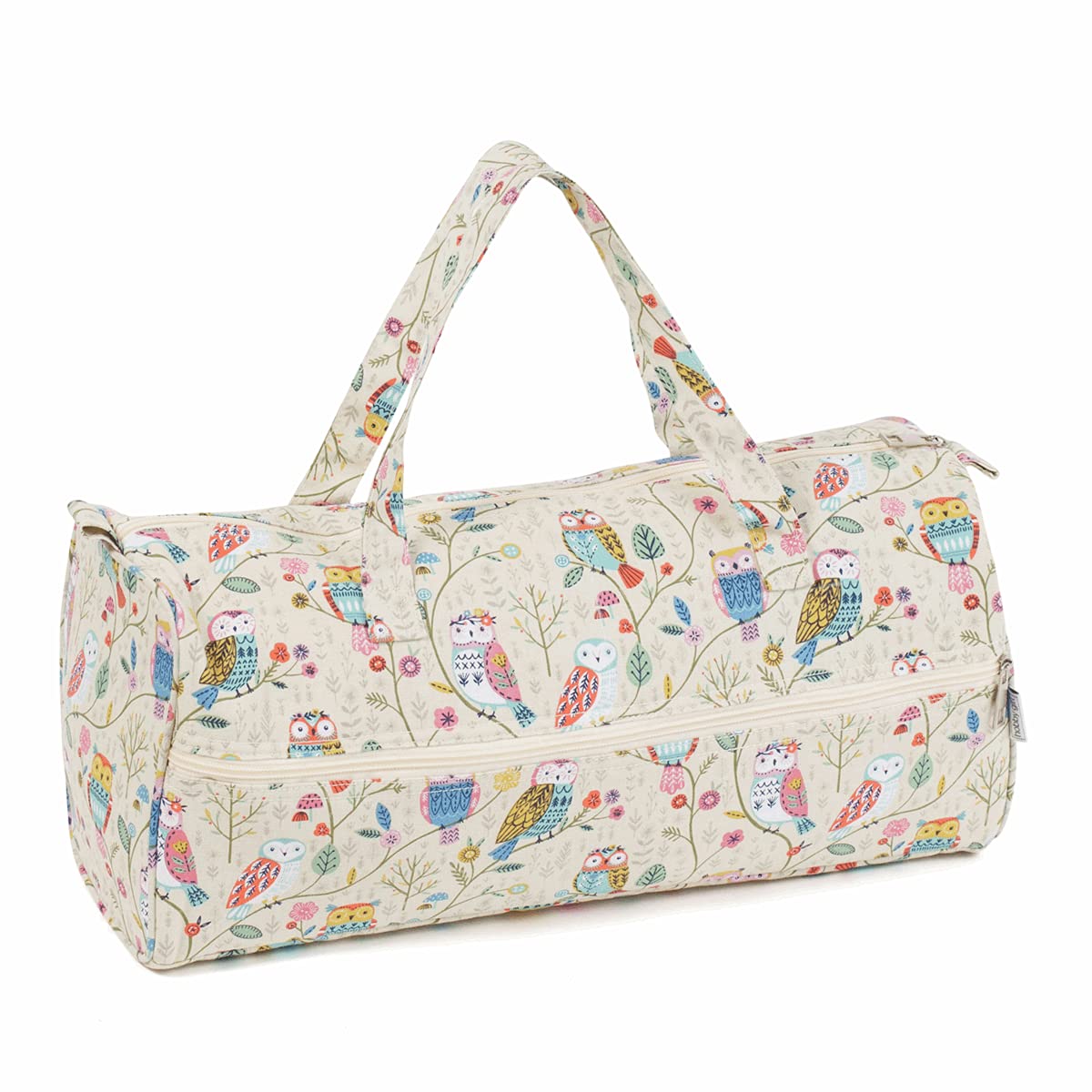 Hobby Gift Twit Twoo Knitting Bag - Large Yarn Holder Wool Storage Bag - Zipper Compartment For Up To 40Cm Knitting Needles, Crochet Hooks And Accessories - 16.5 X 45 X 19.5Cm