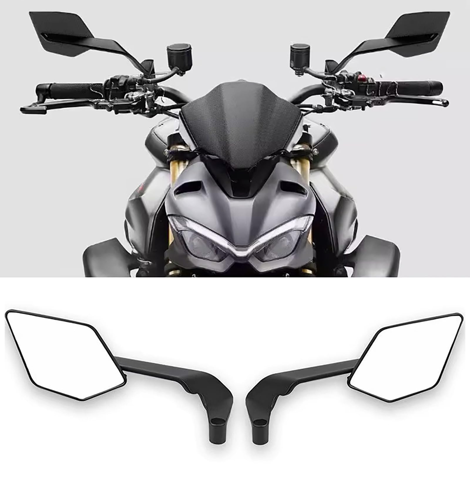 2 Pcs Motorcycle Rear View Mirrors for BMW R 1200 GS 2007-2012 R 1200 ADV, Adjustable Motorcycle Side Mirrors,Foldable wide-angle rearview mirror, Carbon Fibre Material