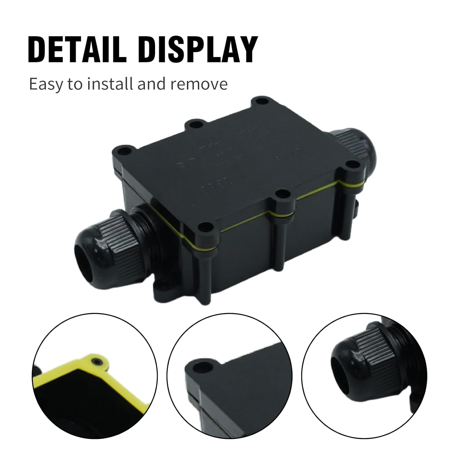 MDEOOSKY 2Pcs Waterproof Electrical Junction Box, Outdoor IP68 2Way Plug Line M20 Coaxial Cable Connector Wire Range 4 to 15mm, Electrical Power Cord Junction Box