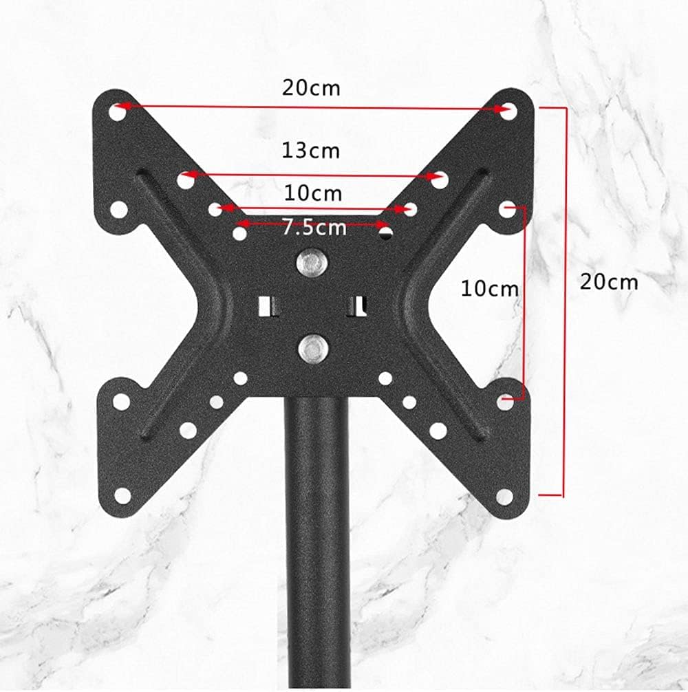 MYOYAY Support de télévision mobile pour téléviseurs à écran plat/incurvé LCD LED de 12 à 43 pouces, chariot TV inclinable pouvant supporter jusqu'à 40 kg, 4 hauteurs réglables, support de sol pour