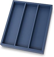 Vista 8 de Organizador de cubiertos de bambú para cajones de cocina, organizador de utensilios de cocina, bandeja organizadora de cubiertos para cubiertos