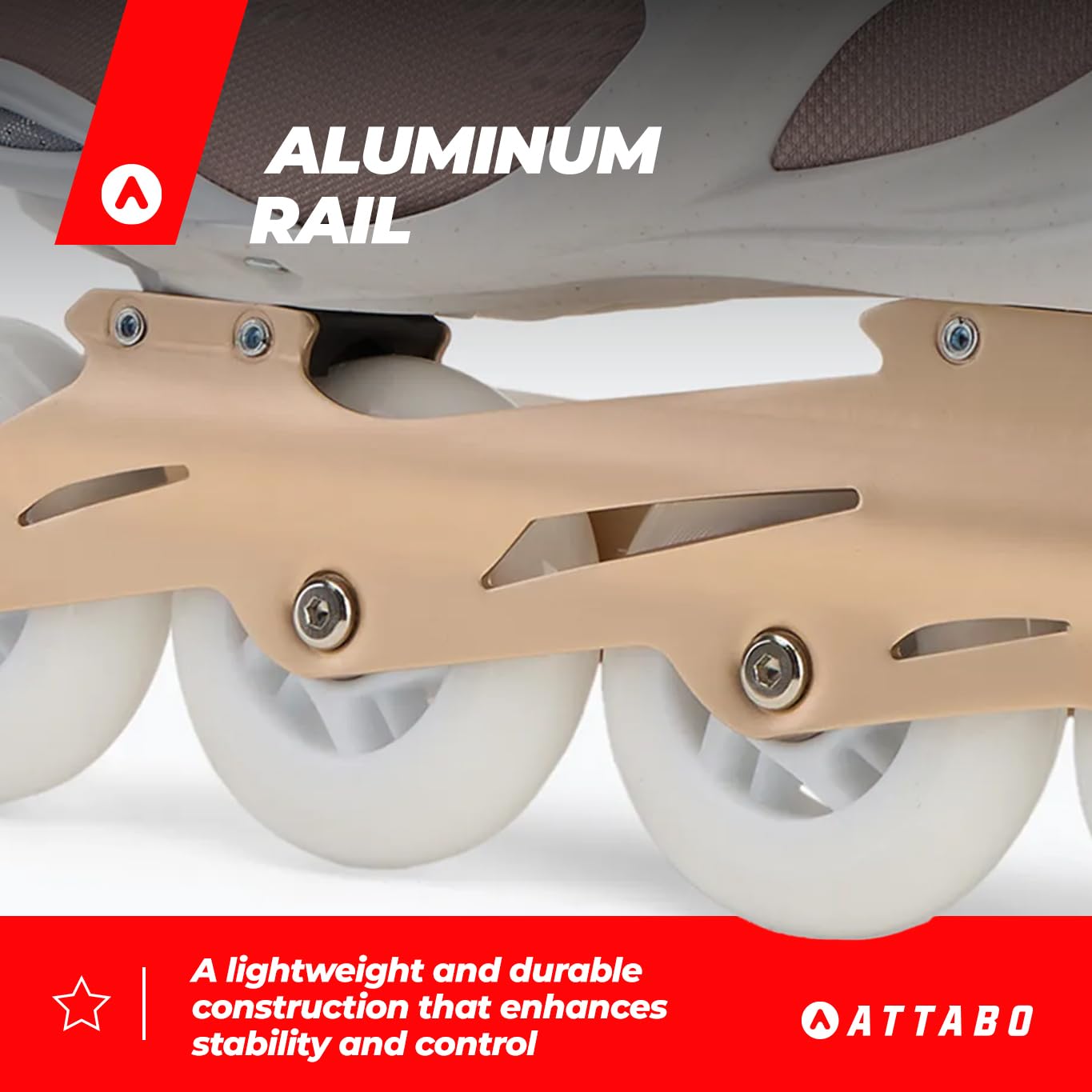 ATTABO Luna Women's Fitness Roller – kółka z poliuretanu 84 mm, łożyska ABEC-7, szyna aluminiowa, wentylowany trzonek, komfort i precyzja