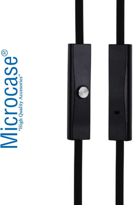 Microcase Mikrofonlu Çift Taraflı Aux Kablosu 3.5 mm Altın Uçlu Jak - 120 cm Siyah - AL2455
