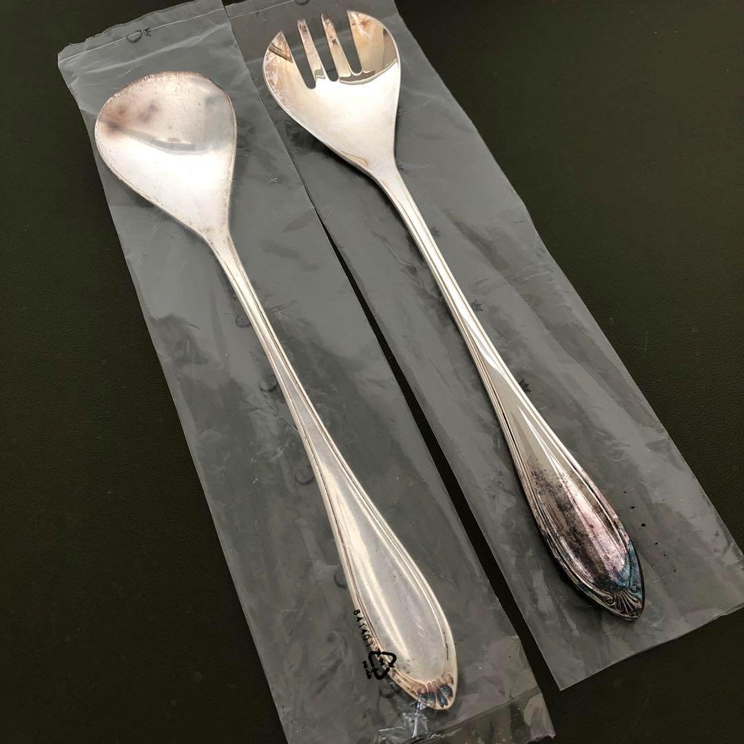 ヴェルサイユ サービススプーン 2本 シルバープレート 先割れ フォークスプーン
