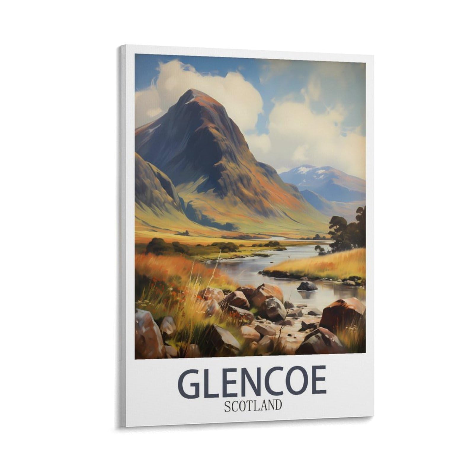 ZBBGGOZ Glencoe Scotland Vintage Travel Poster 12x18inch(30x45cm) Canvas Wall Posters And Art Picture Print Modern Family Bedroom Decor