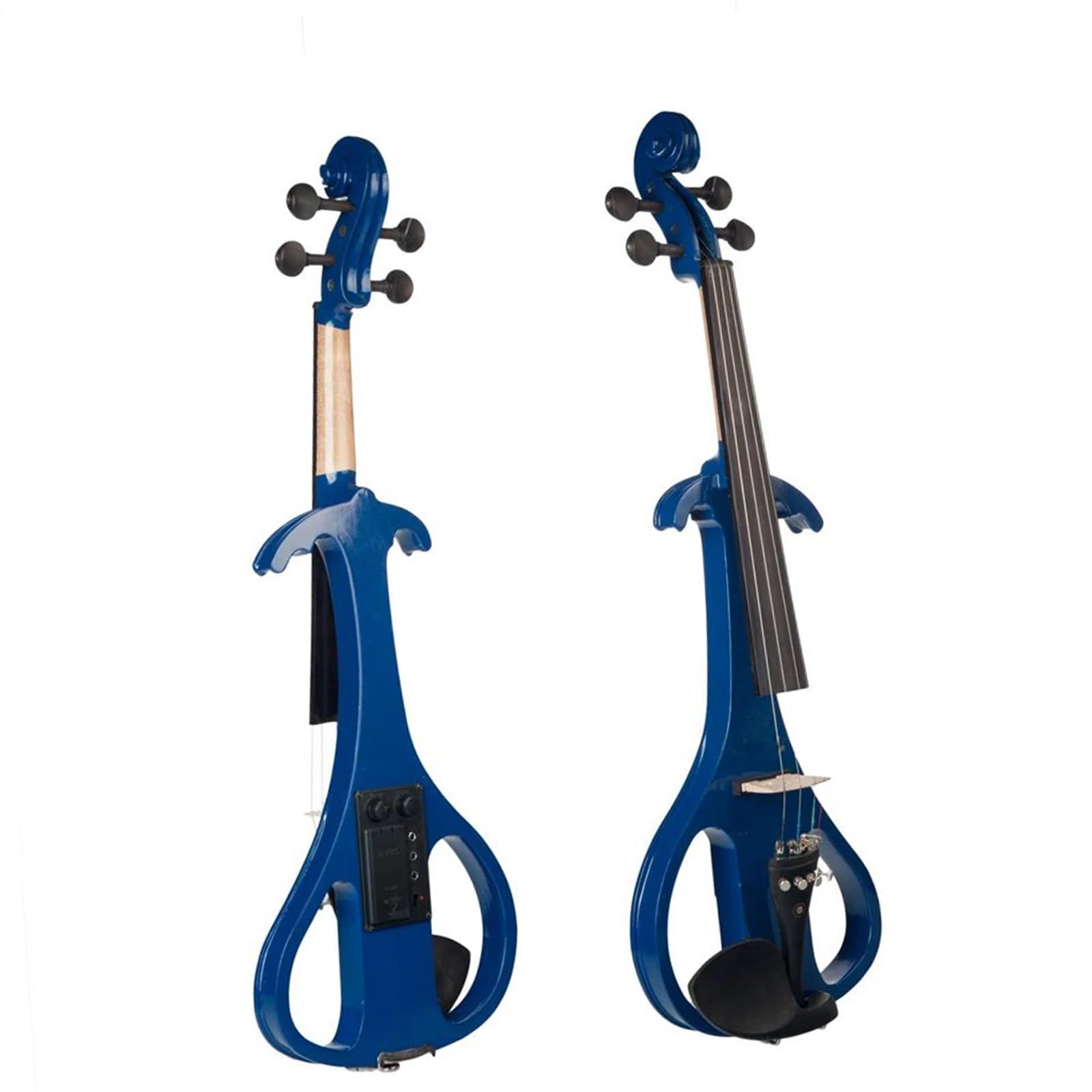 Geige 4/4 Stille Elektrische Holz Violine Tragetasche Audio Kabel Bogen Violinist Saiten KIT(Blue SET)
