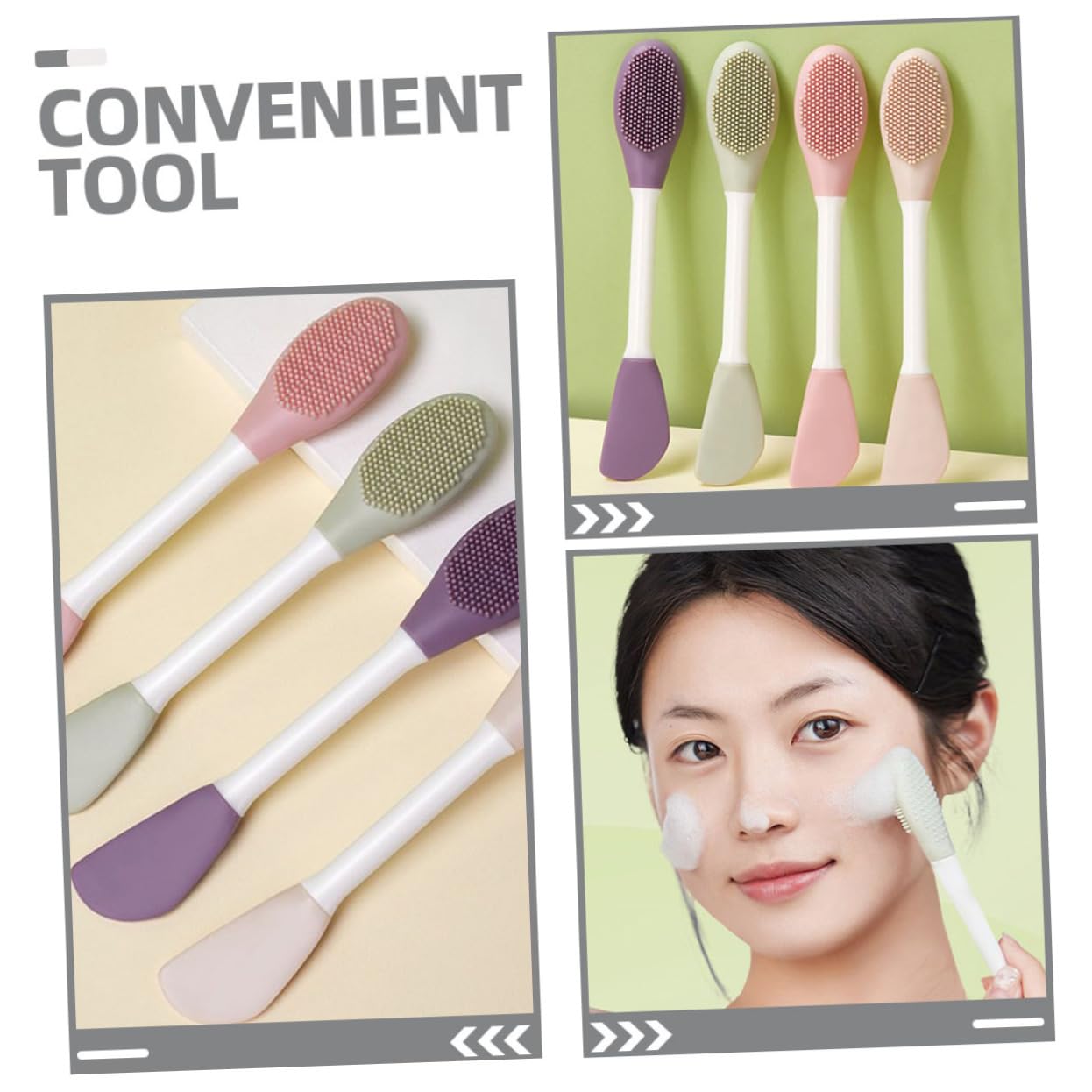 PLAFOPE Professional Silicone Mask Brush Face Mask Applicator Tool Scrubber Skincare Beauty Tool 3 Pcs