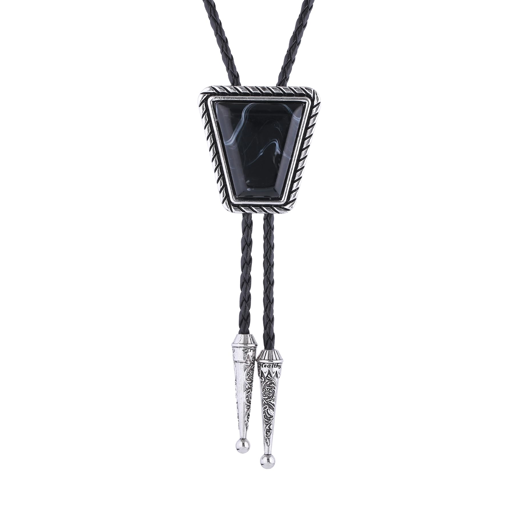 Bolo Tie for Men Women Cowboy Turquoise Celtic Natural Tiger Eye Stone Longhorn Bull Western Leather Bolo Necktie