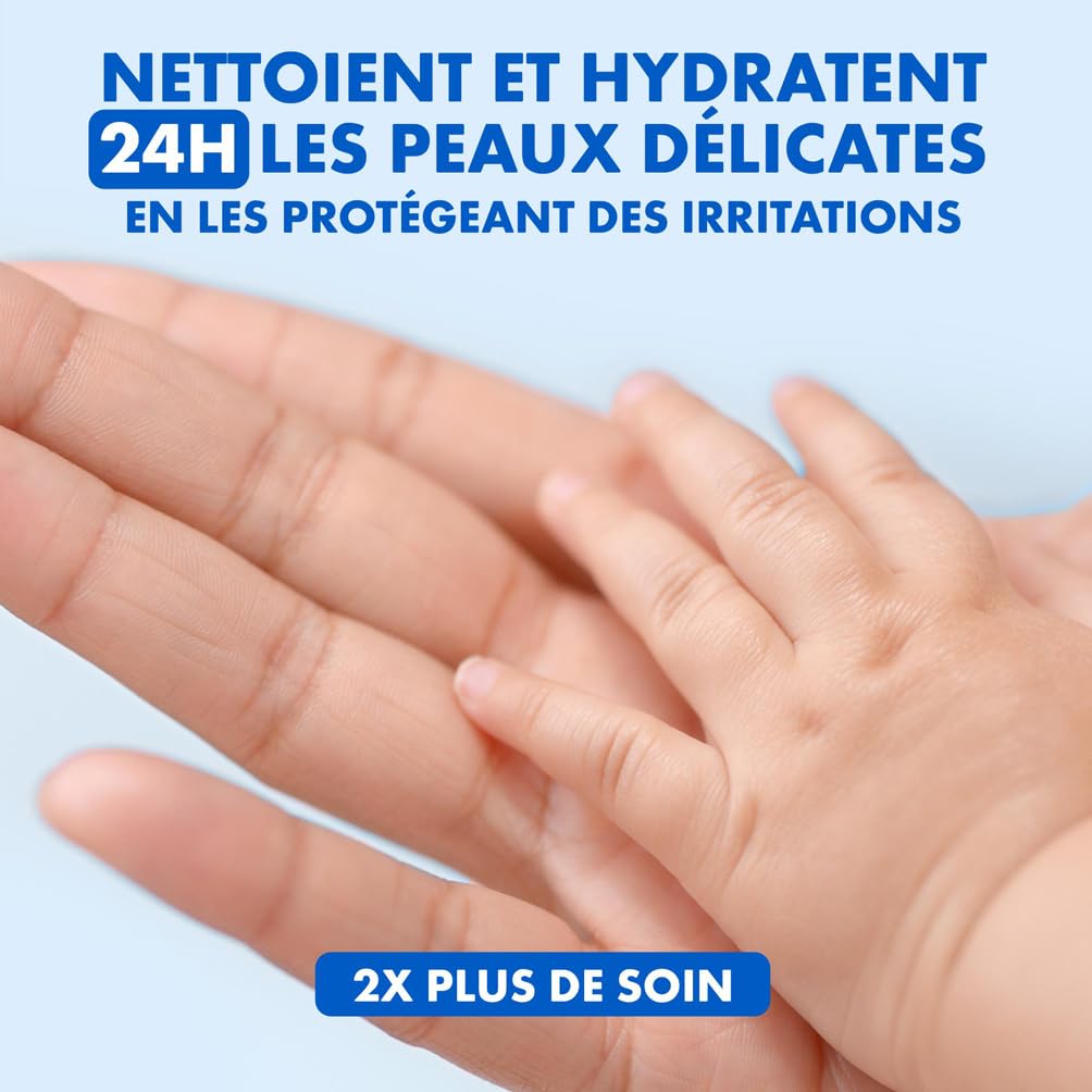 Mixa Bébé Lingettes au Lait de Toilette - Peaux Délicates Nourrissons - À l’Huile d’Amande Douce, Vitamine E et Glycérine - Hypoallergéniques - Lingettes Compostables - Lot de 12 x 72, 864 Lingettes