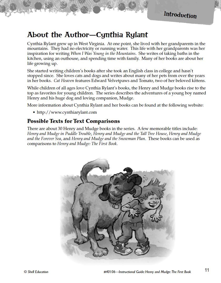 Henry and Mudge: The First Book: An Instructional Guide for Literature - Novel Study Guide for Elementary School Literature with Close Reading and Writing Activities (Great Works Classroom Resource) - Image 3
