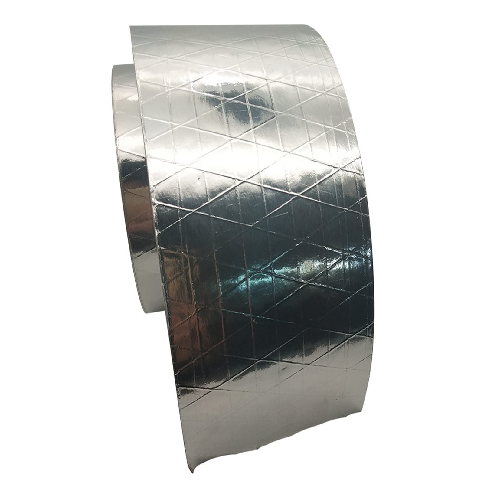 Cinta de aluminio de fibra de vidrio, cinta reflectante de calor autoadhesiva reforzada, resistente al calor, cinta HVAC de alta temperatura, reparación de metal, rollo de 3.15 pulgadas x 82