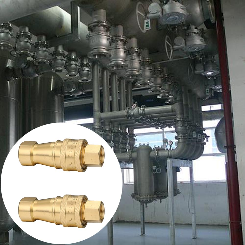 Raccordo idraulico in ottone a sgancio rapido da 1/4" per pulizia tappeti e camion (4 pezzi)