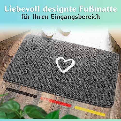 Bodenständig Fußmatte innen [waschmaschinenfest] in Perfekter Größe für die Haustür. Fußmatte grau 40x60 fussmatte innen fussabstreifer Innenbereich fußabtreter innen fussmatten haustür eingangsmatte