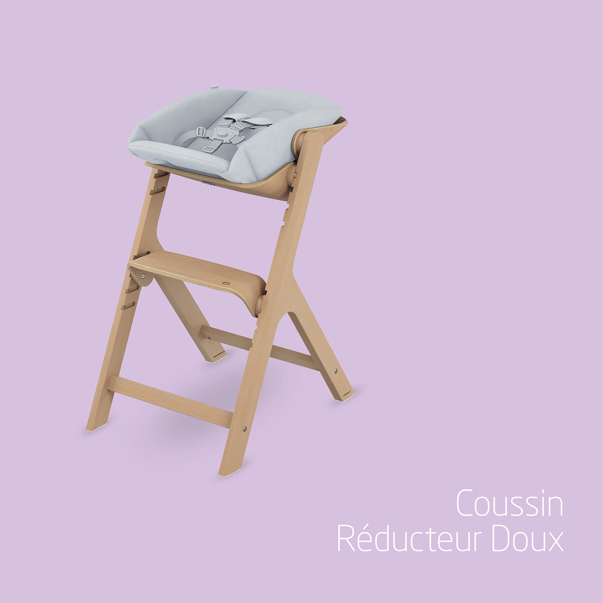 Maxi-Cosi Nesta Newborn Kit Newborn Accessories Kit for Nesta Scalable Wood Highchair with 5 Point Reducer and Harness from Birth to 6 Months Approx Up to 9 kg, Beyond Sky Grey