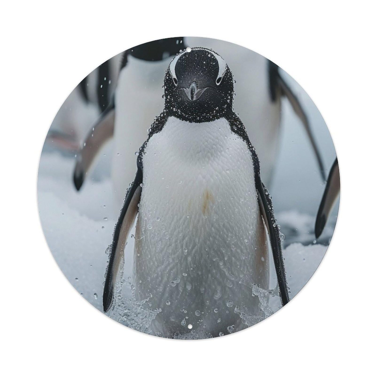 Cwbufd Vintage Style Animal Gentoo Penguin Antarctica Polar Wildlife Vintage Metal Tin Sign Plaque Wall Decor For Cafe, Club Bar, Office, Garden Metal Poster 8X8inch