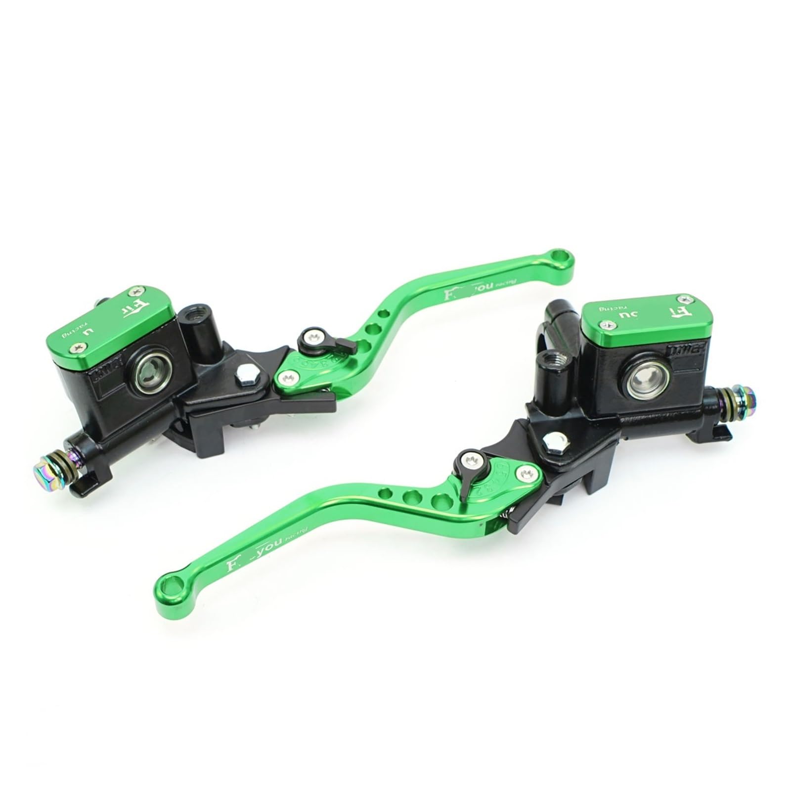 Ywqjiopm One Pair Green Motorcycle Brake Clutch Lever 22Mm Motorcycle Brake Pump Lever Handle Hydraulic Clutch Master Cylinder Brake Clutch Lever Handle Clutch Lever