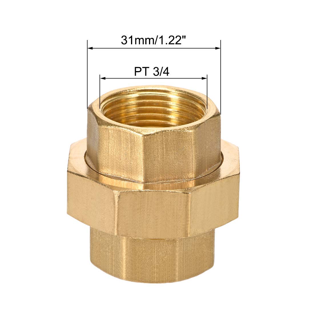 Tubo Pvc 100 Riduzione Esagonale In Ottone Per Tubi - Filettatura NPT 1/2 Maschio X 1/4 Femmina Tubo Quadro Ferro