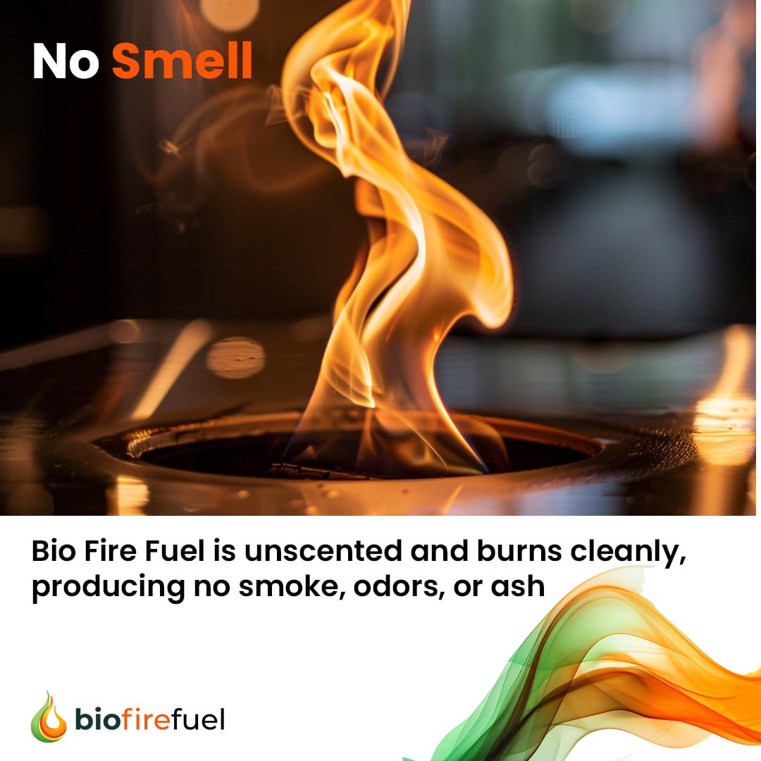 Combustibile a bioetanolo di alta qualità (12 litri) per camini, bracieri, bruciatori e stufe, combustibile liquido ad alta purezza, per uso interno ed esterno, con beccuccio Easy pour biofirefuel