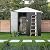 Devoko Outdoor Storage Shed 8 x 6 FT Lockable Metal Garden Shed Steel Anti-Corrosion Storage House with Single Lockable Door for Backyard Outdoor Patio (Gray)