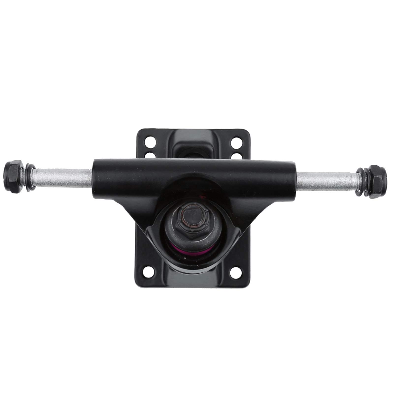 Jenngaoo 2pcs Skateboard Trucks Combo 3.25Inch Ruedas Abec Longboard Skatebaord Accesorio Todo en Uno Skate T-Tool (negro)