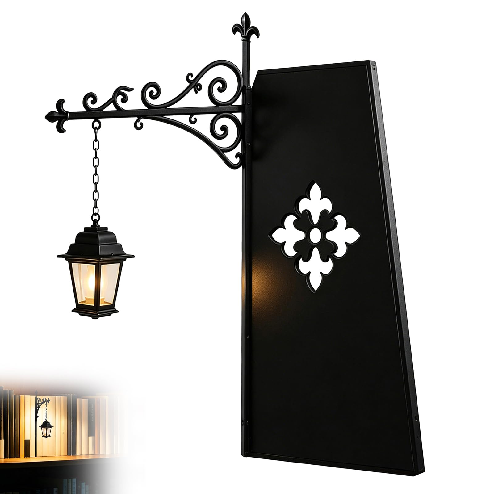 Ghost Bookshelf Lantern,3D Cute Ghost Lamp Reading Book Shelf LED Night Light,Vintage Mini Street Lamp Bookend Decor,Spooky Halloween Ornament for Shelf & Indoor Tabletop Decor (A)