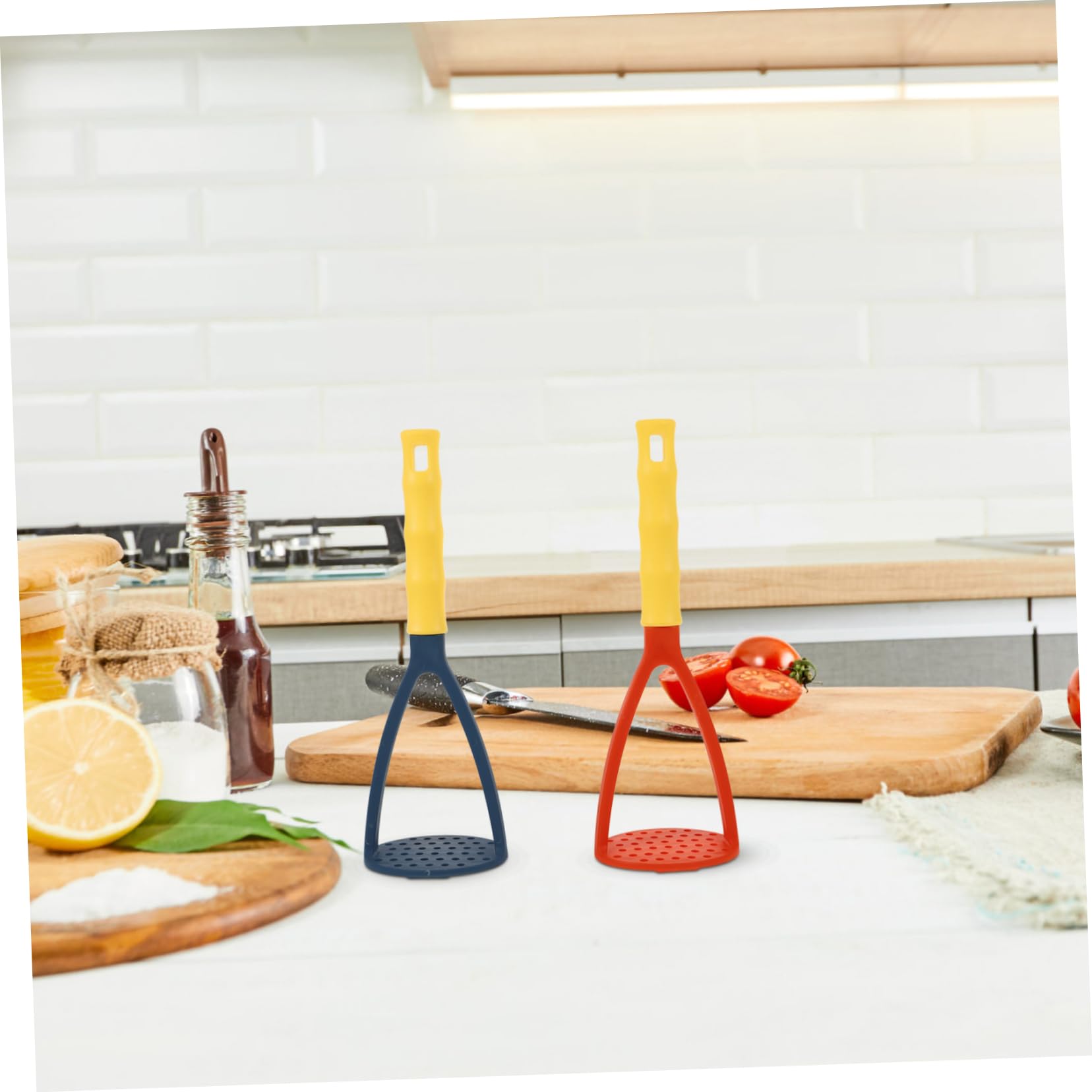 OFFSCH 2pcs Food Masher Safe Material Potato Masher Kitchen Tool for Pureeing Fruits and Vegetables Comfortable to Clean for Food Preparation