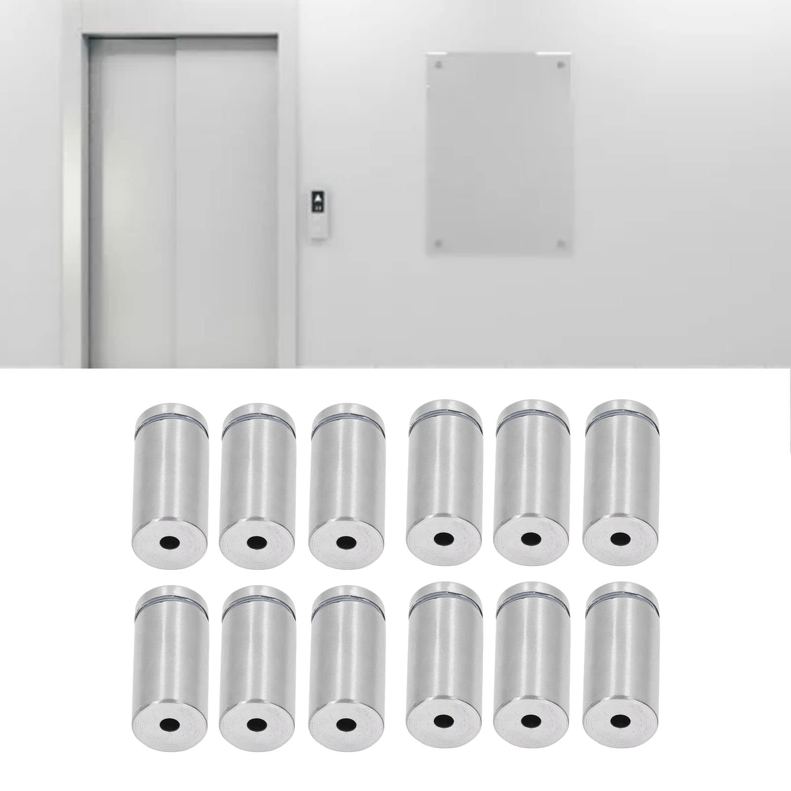 Entretoises Murales en Acier Inoxydable, 12 Pièces, 19x40mm, Kit de Vis et Chevilles pour Panneau Acrylique, Supports d'Affichage Publicitaire