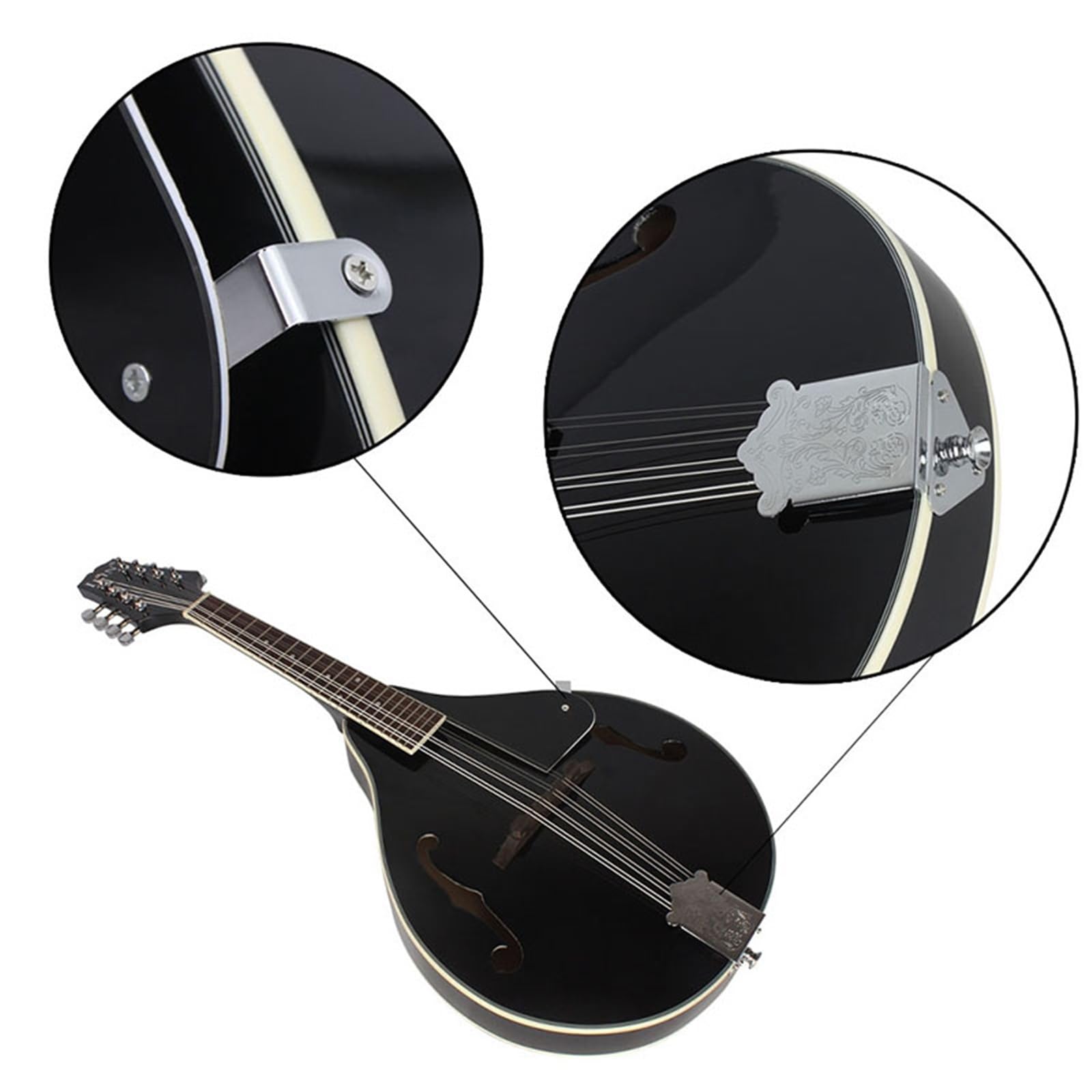 Mandoline Instrument 8-saitiges Mandolineninstrument Klavier Anfänger Übungsmandoline Professioneller Leistungstyp Mit Instrumentenzubehör
