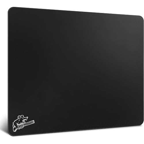 2.0 Ultra-Thin Tempered Glass Gaming Mouse Pad, Designed for FPS, Full-Coverage Anti-Slip Base,Etched Surface,1.6mm Thin Glass Layer,Redefine Your Shooting Experience(Black,300mm*350mm)