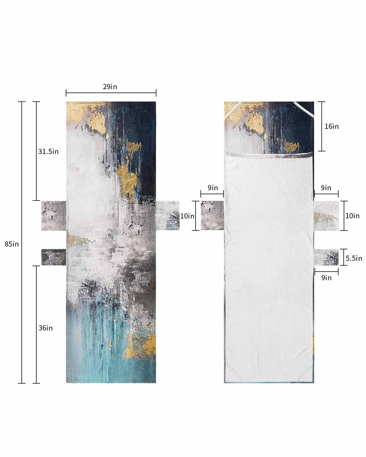 Abstract Wall Art Beach Pool Patio Lounge Chaise Chair Cover Towel with Pockets,Absorbent&Quick Dry Microfiber Towel Cover Bag Summer Travel Accessories for Sunbathing Ombre Blue Aqua Rustic Painting