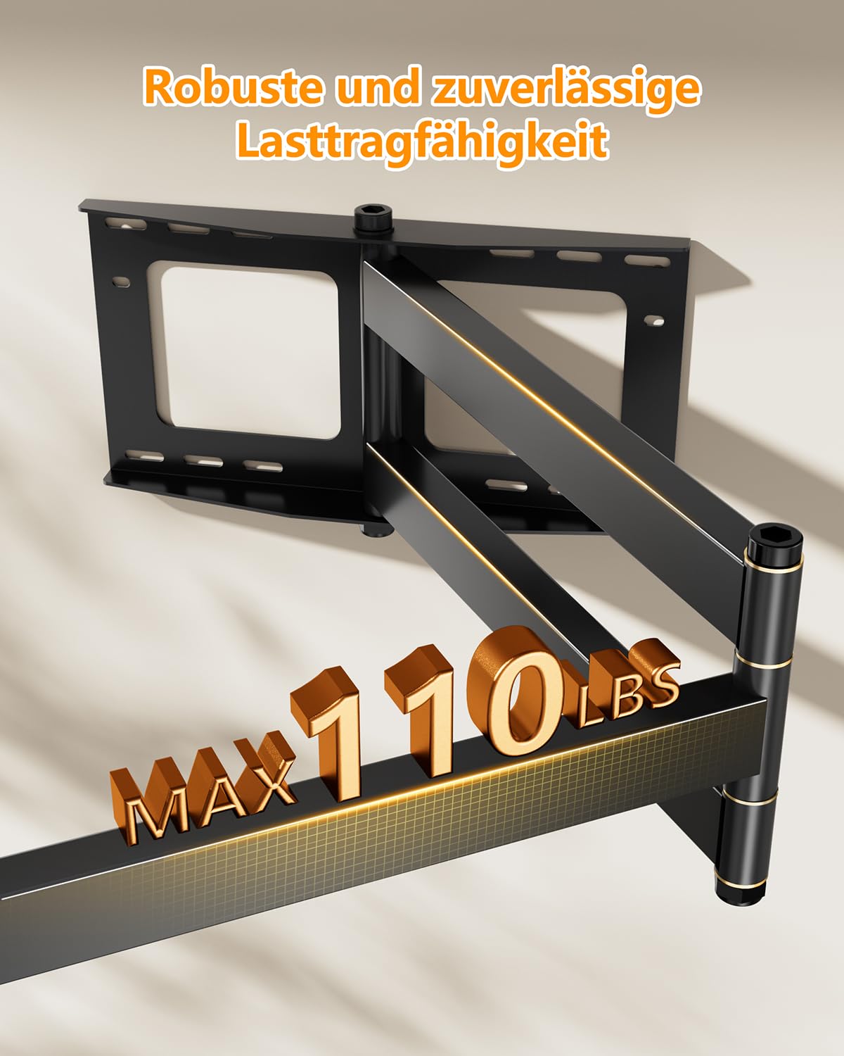 FORGING MOUNT TV Wandhalterung mit 1090 mm Extra langem Arm für 37–80 Zoll Fernseher, Fernseher Halterung Schwenkbar, Neigbar, Voll bewegliche TV Halterung, Max VESA 600x400mm, bis zu 50kg