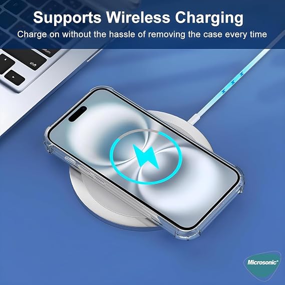 Microsonic Apple iPhone 16 Kılıf Shock Absorbing Şeffaf [iPhone 16 ile Uyumlu Kılıf - Şeffaf]