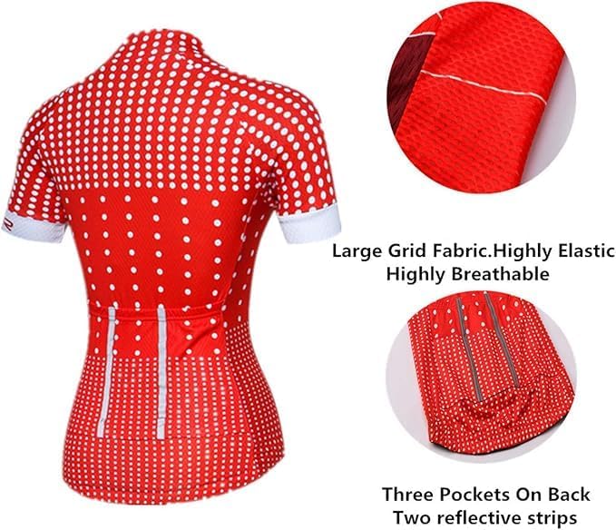 JPOJPO Women's Cycling Jersey Sleeveless Short&Long Sleeve Bike Shirt Half Zipper Road Bicycle Biking Tops CF3 - Image 5