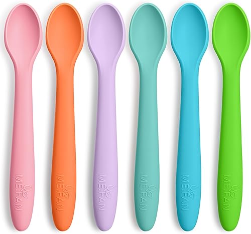 ME.FAN Cucharas de silicona para bebé, paquete de 6 cucharas de alimentación para bebés y bebés, cucharas para niños pequeños, juego de cucharas disponible en Yaxa Colombia