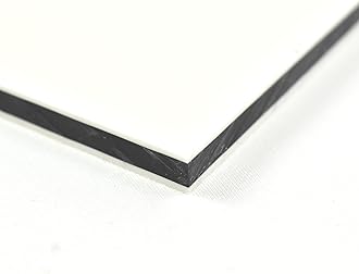BuyPlastic King ColorCore Plastic Sheet 1/2" x 24" x 24" Arctic White-Black-Artic White Color Core, HDPE Board, High Density Polyethylene Panel