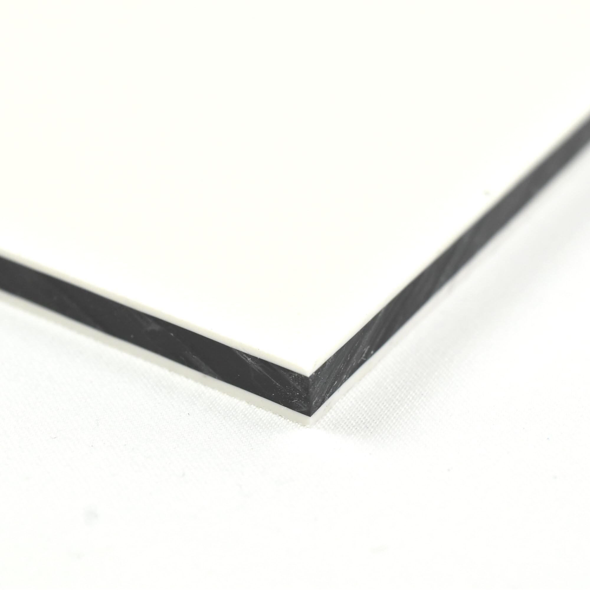 King ColorCore Plastic Sheet 3/4" x 24" x 48" Arctic White-Black-Artic White Color Core, HDPE Board, High Density Polyethylene Panel