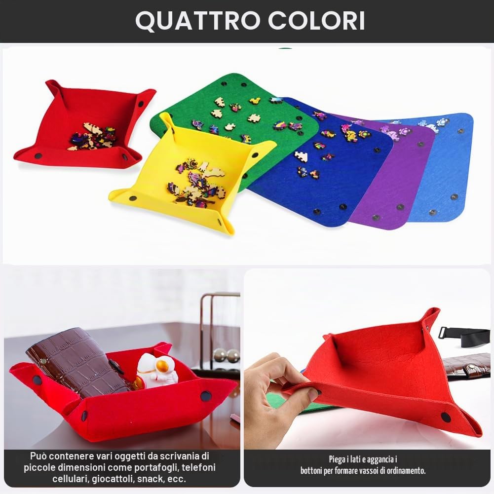 Ainiv Tappeto Puzzle 3000 Pz, Feltro, Nero | Tappetino puzzle portatile con linee ausiliarie per un massimo di 3000 puzzle pieghevoli in feltro con pompa gonfiabile