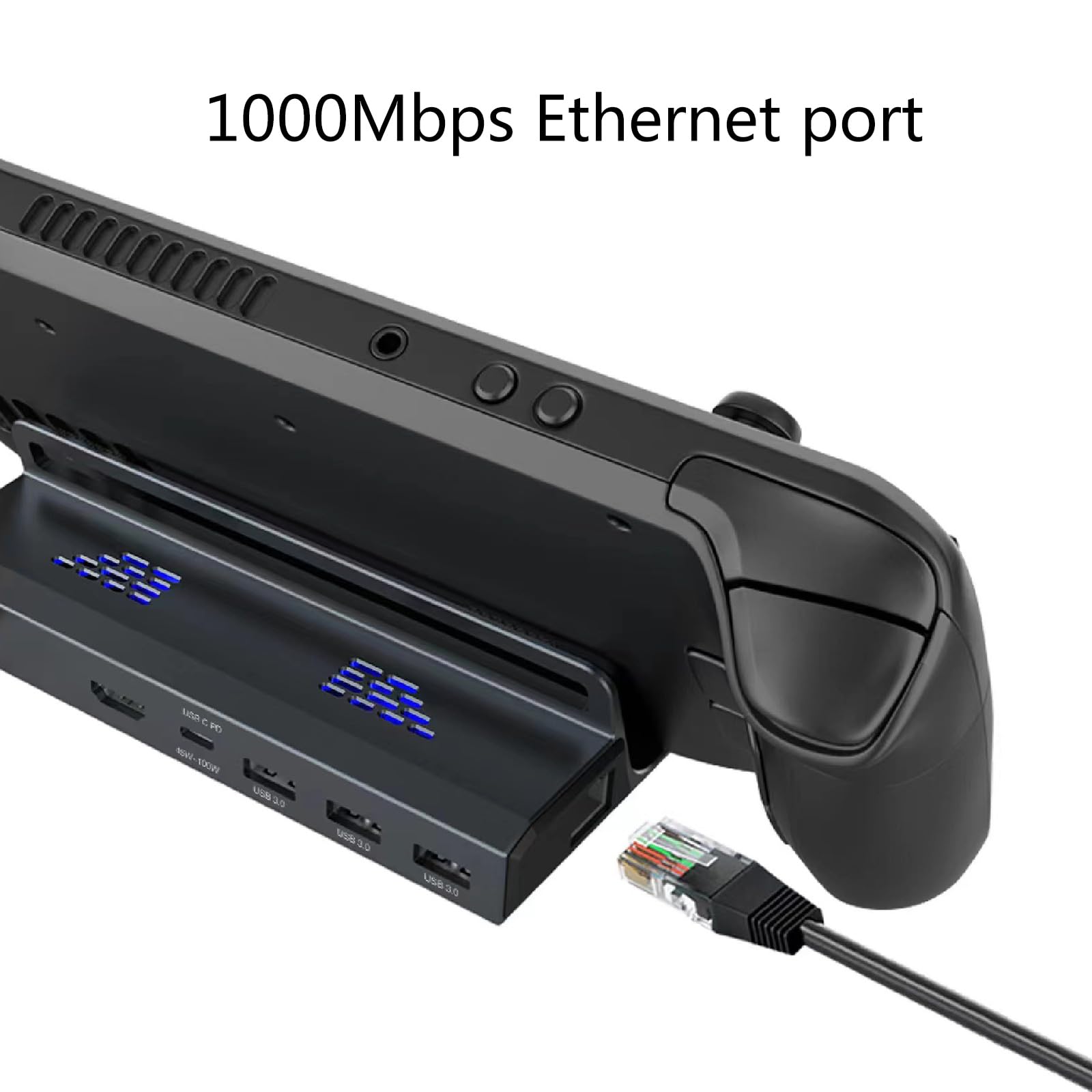 Base de TV 6 en 1 Hub Soporte Estación de acoplamiento Consola de cubierta de vapor USB 3.0 Tipo C Compatible 2.0 Puerto Base de TV USB 3.0
