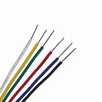Vista 2 de TUOFENG Cable de conexión de núcleo sólido de 22 AWG, 6 cables de protoboard de diferentes colores de 30 pies cada uno, cable electrónico con PVC