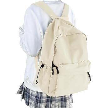 HYC00 School Backpack for Women Casual Travel School Bags 14 Inch Laptop Backpack for Teenage Girls Lightweight Backpack Water-Repellent Bookbag College Boys Men Work Daypack c3-Beige