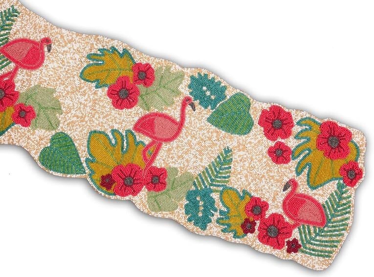 HM Creations Beaded Table Table Runner,Decorative Table Runner,Farmhouse Decor Table Runner,Rustic Bridal Shower Runner Rustic Bridal Shower for Tabletop Farmhouse Home and Kitchen