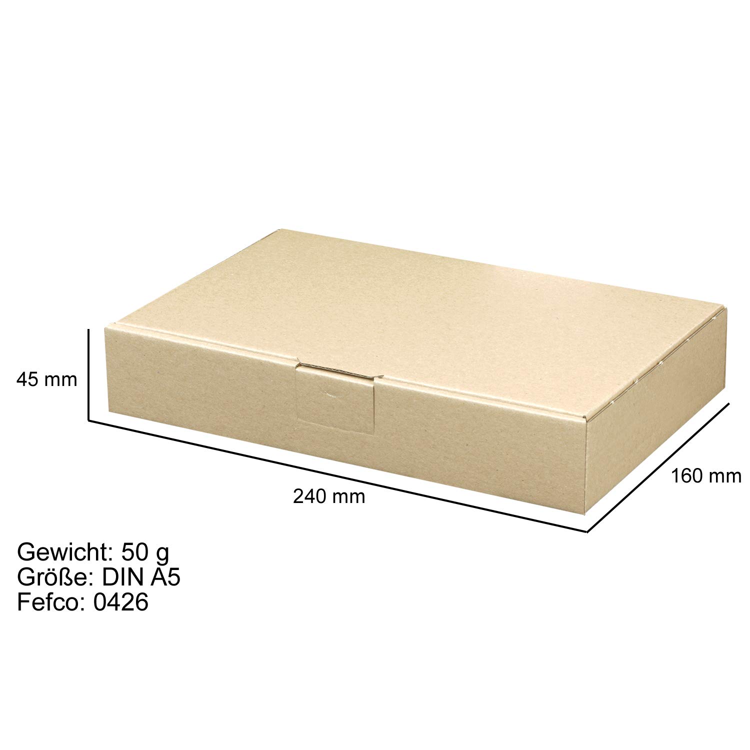 Maxibriefkartons 240 x 160 x 45 mm braun DIN A5 Maxibrief Versandkarton Warensendung Büchersendung (1200) | Versandkarton für Warensendung und Büchersendung