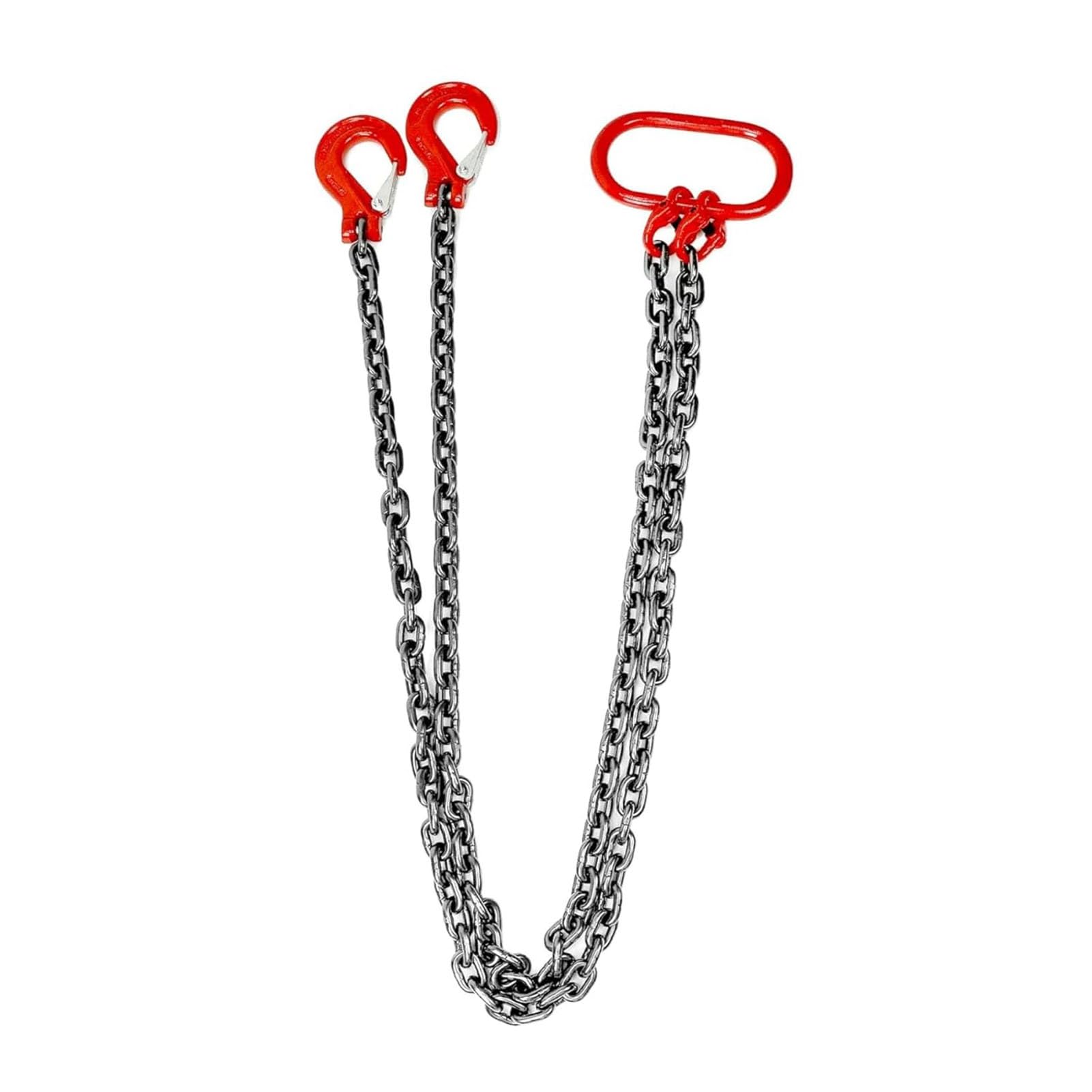 WJFTODAY 3Ton Heavy Duty Lifting Chains with 2 Leg Industrial Grab Hooks - Durable Hoist Slings for Mining, Construction, Ports & Machinery - 1m Long, Perfect for Rigging & Hoisting
