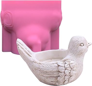 Little Bird Vase Flower Pot Pen Holder Silicone Mold Succulent Planter Pot Plaster Epoxy Resin Cement Clay Mould