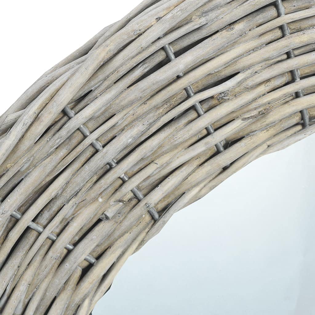 Mirror 31.5" Wicker Wall Mirror Decorative Mirror Round Rattan Wall Mirror Interior Decoration Wall Mirror for Bedroom, Bathroom, Living Room Mirror