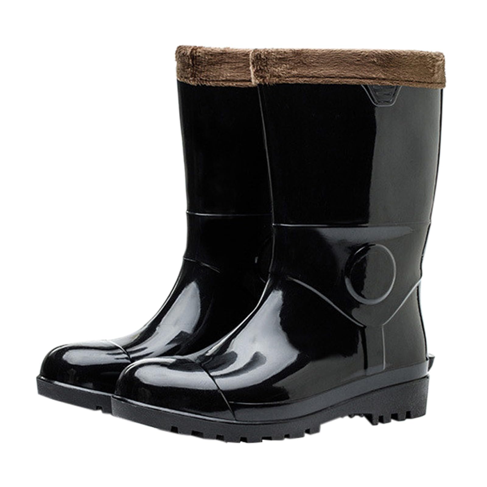 Botas De Agua Mujer Botas Impermeables Mujer Moda Trabajo Ligeras Media Caña Botines De Pvc De Moda Flexible Y Antideslizante Botines De Goma Rain Boots Impermeables Cortavientos Zapatos De Trabajo